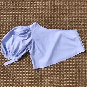 One shoulder Puff Sleeve (Baby Blue)